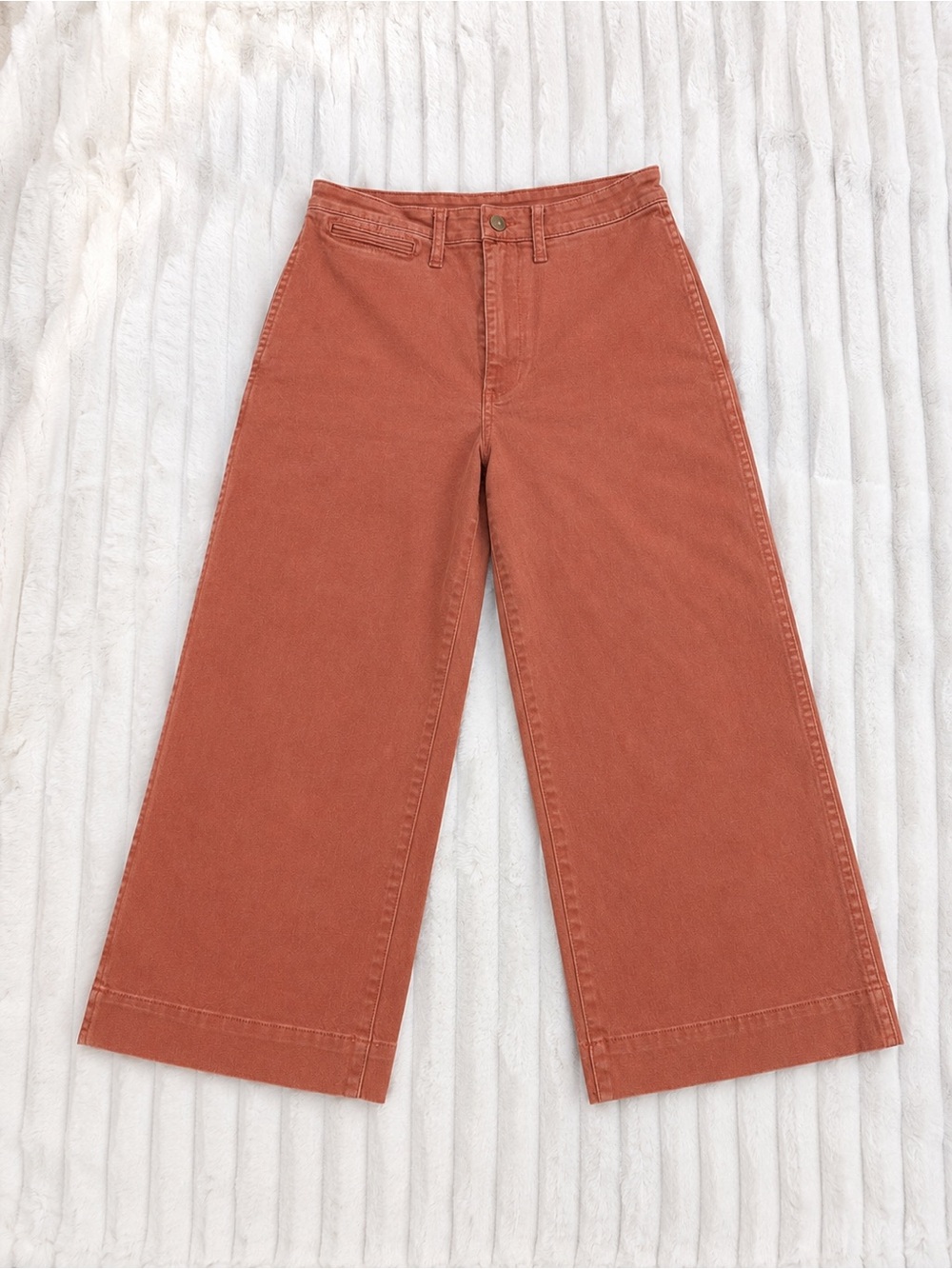 Madewell Women Rust Wide Leg Crop Pants Size 27